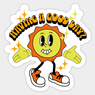 Vintage Mascot Sun | Having a Good Day? Design Sticker